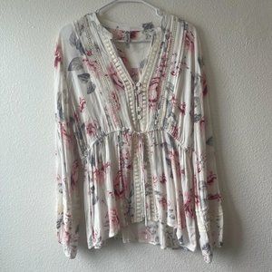 Juniors' American Rag Elastic-Waist Pintuck Blouse Size L